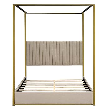 Amazon.com: Harper & Bright Designs Queen Size Canopy Bed